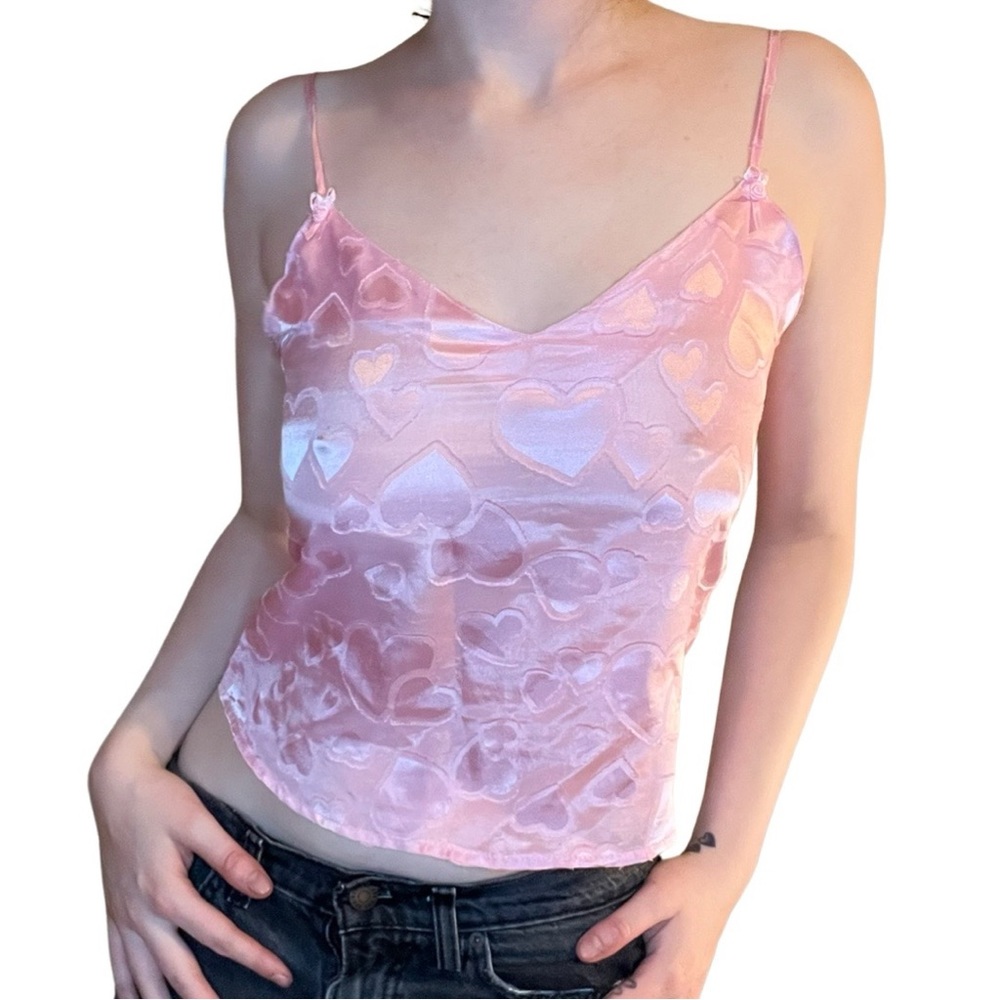 Faux silk heart tank